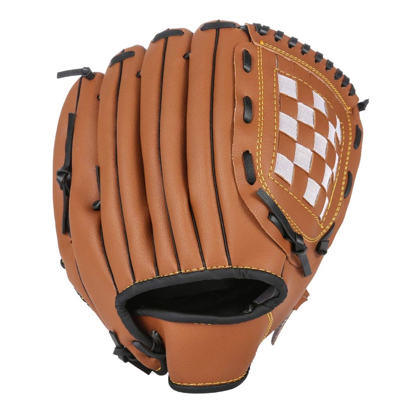 GROOFOO Baseball Glove and Ball for Kids/Youth/Adults Softball Teeball Training, Left Hand Glove with Soft Ball Set, 10.5" Brown - Image 2